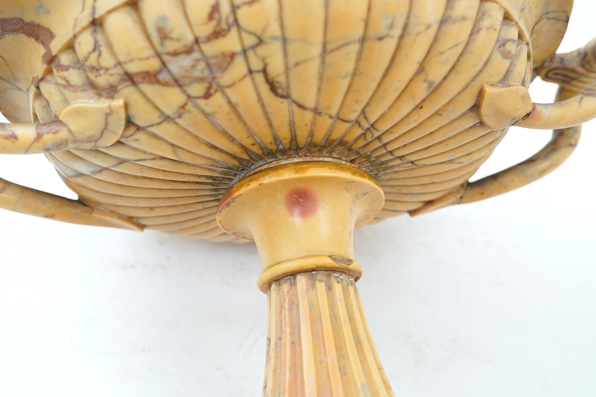 An Italian Grand Tour sculpted sienna marble tazza, c.1830